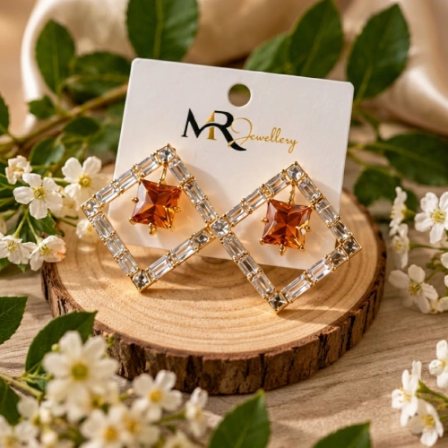 Luxury Diamond-Frame Baguette Crystal Statement Stud Earrings for Women