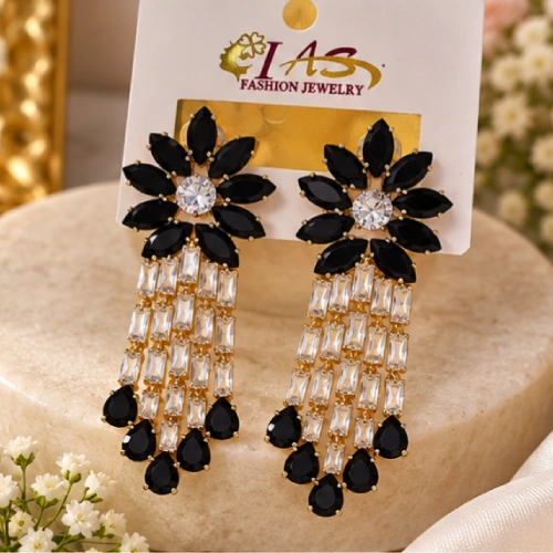 Glamorous Flower Cluster Waterfall Dangle Earrings for Women